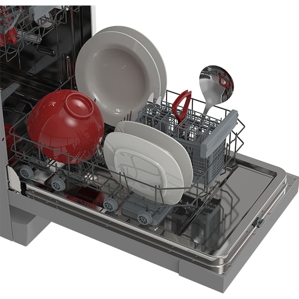 Masina de spalat vase independenta SHARP QW-NS24F44DI-EU, 10 seturi, 8 programe, 45 cm, Clasa D, inox