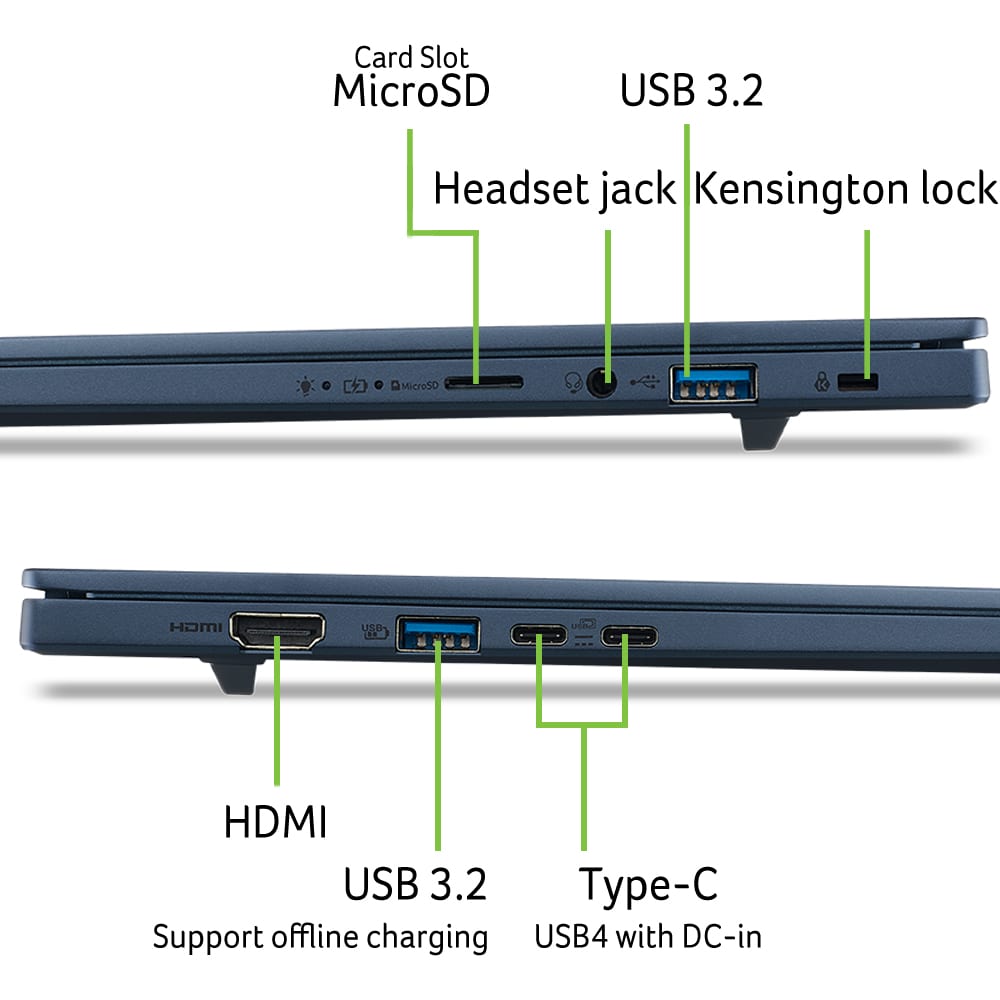 Laptop ACER Swift Go 16 AI OLED SFG16-A71-R8WW, AMD Ryzen AI 7 445 pana la 4.6GHz, 16" WUXGA, 16GB, SSD 1TB, AMD Radeon 840M Graphics, Windows 11 Home, Steam Blue