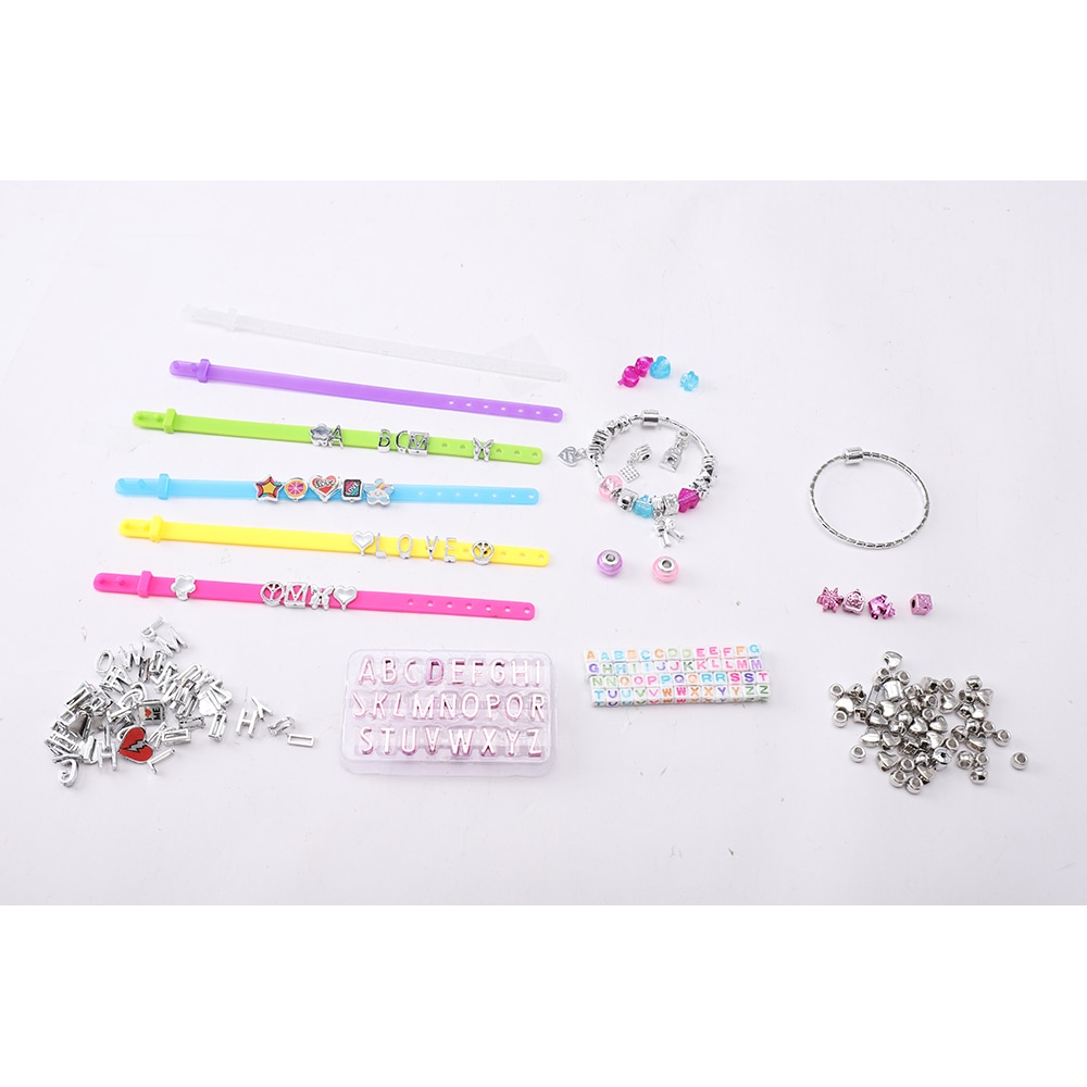 Set creatie bijuterii IZ TOYS Girl's Creator - Bratari cu mesaje 1100037588, 5 ani+, multicolor