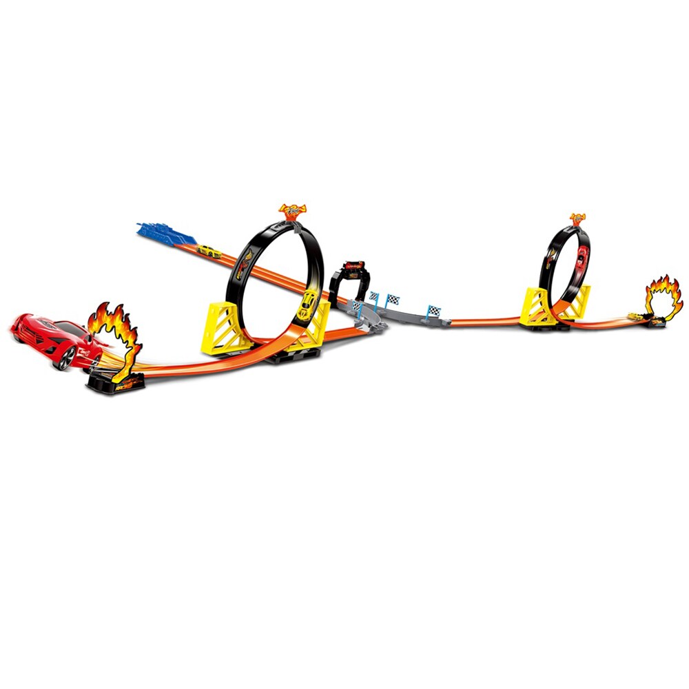 Set IZ TOYS Pista cu 2 masinute 1100037591, 3 ani+, multicolor