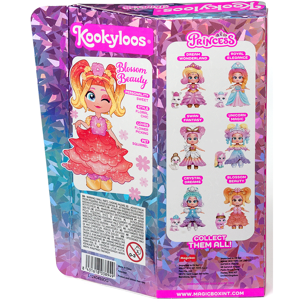 Papusa KOOKYLOOS Princess - Blossom Beauty 1100038337, 3 ani+, portocaliu-roz