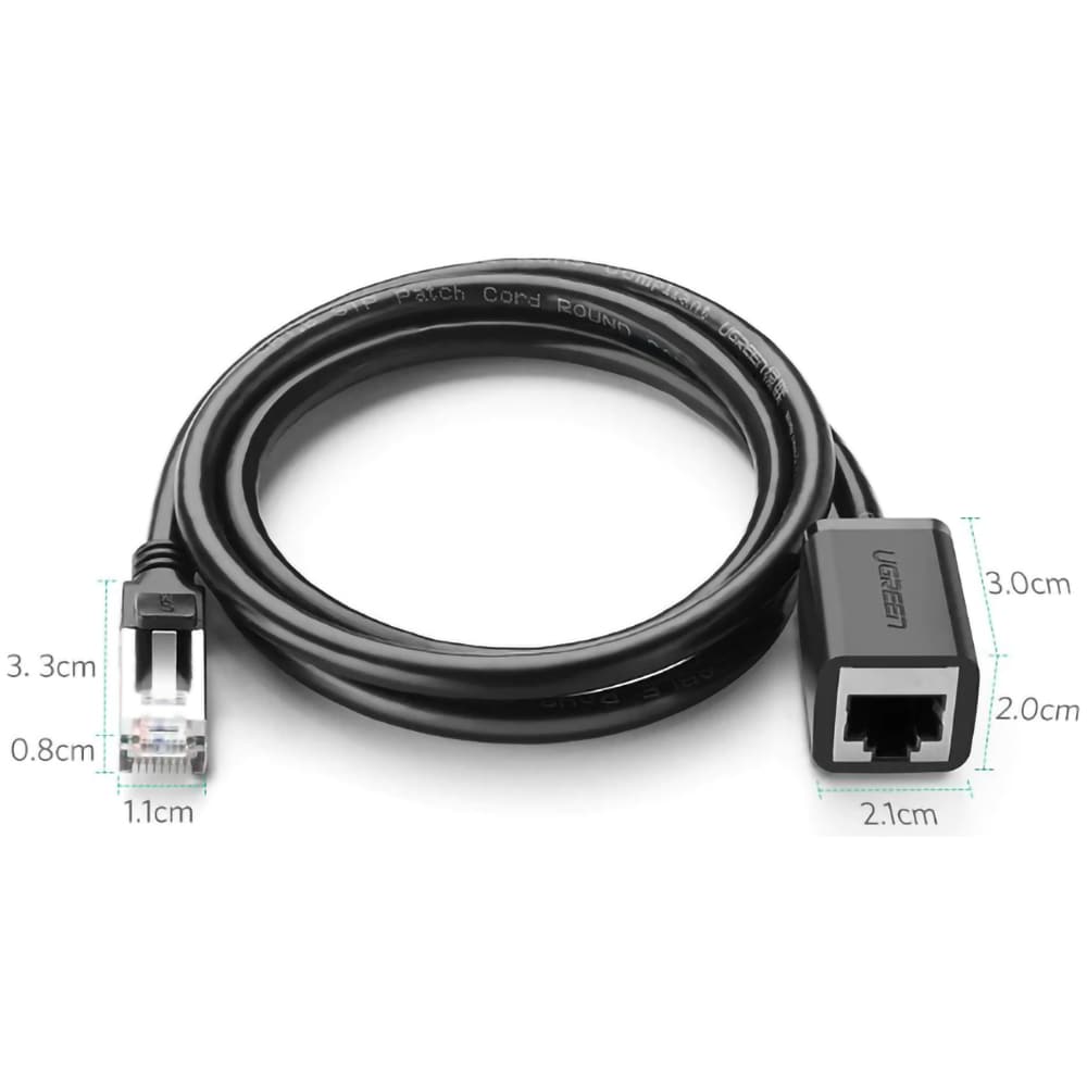 Cablu de retea prelungitor Ethernet CAT6 UGREEN NW112, 3m, negru