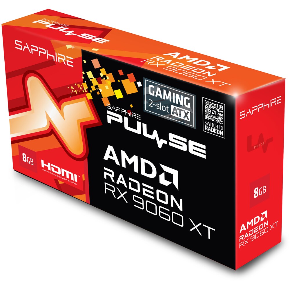 Placa video SAPPHIRE Pulse AMD RADEON RX 9060 XT, 8GB DDR6, 128bit, 11350-05-20G