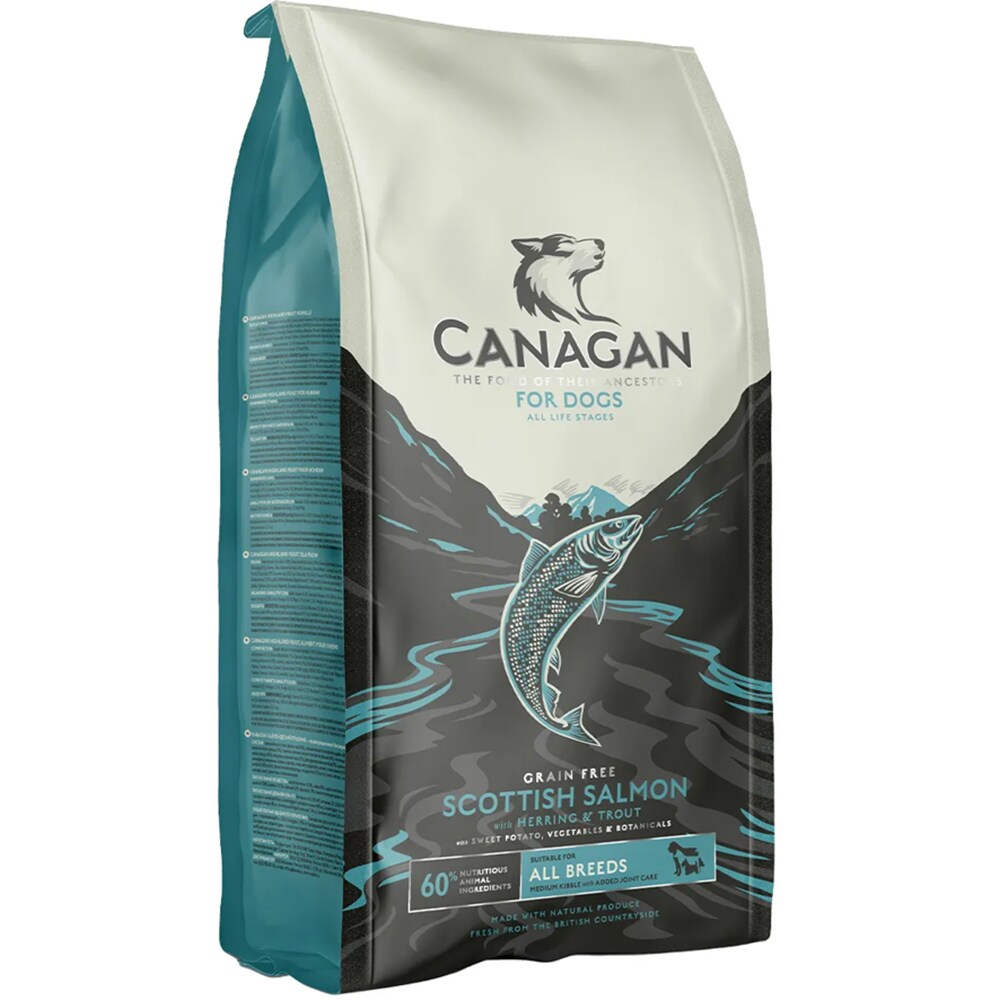 Hrana uscata pentru caini CANAGAN Grain Free, Adult, Somon, 12 kg