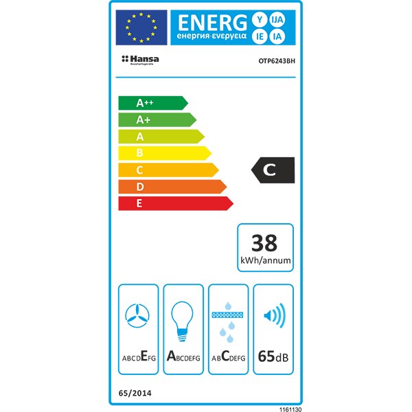 Hota incorporabila HANSA OTP6243BH, 270m3/h, 1 motor, 60cm, negru