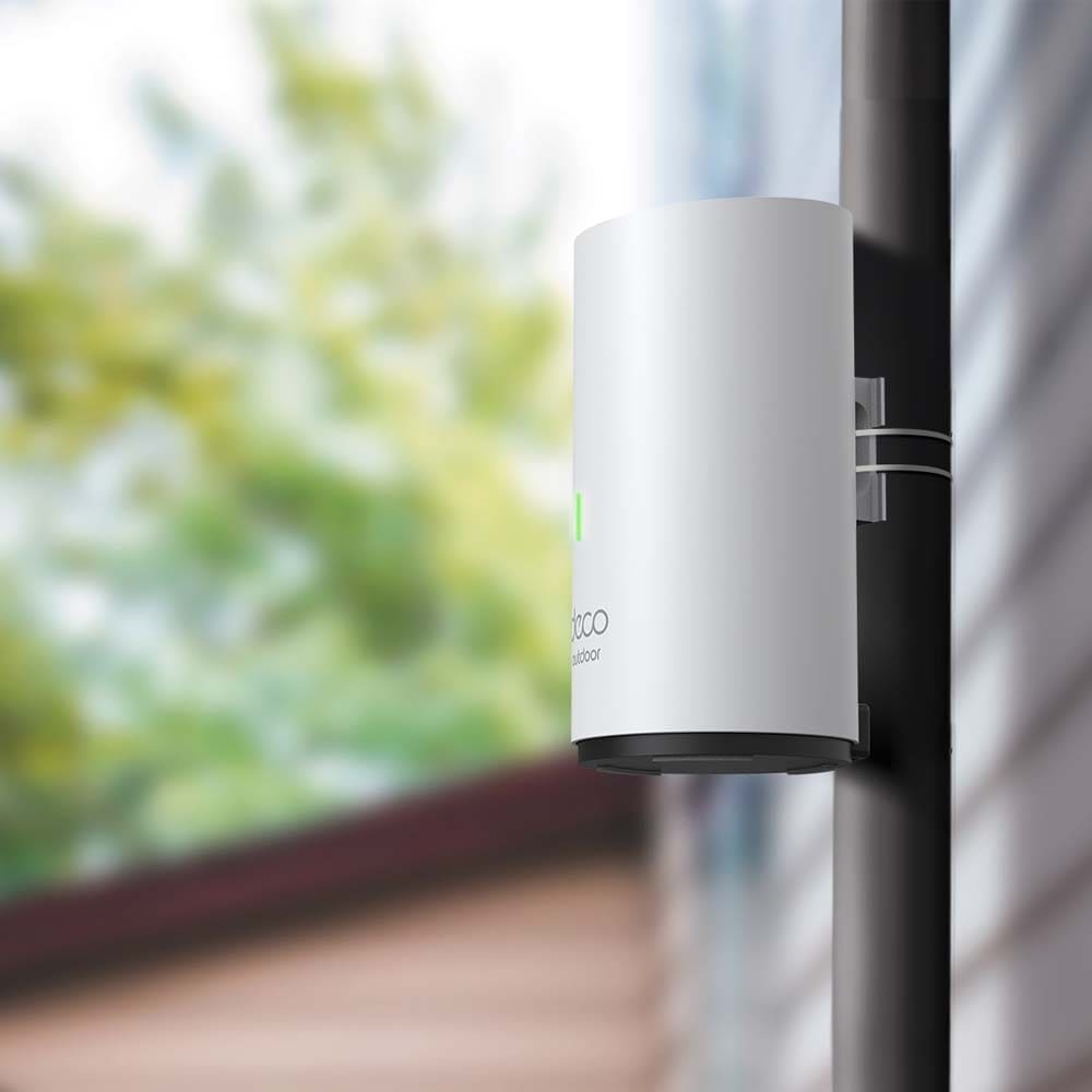 Sistem Wireless Mesh TP-LINK Deco X50-Outdoor AX3000, Wi-Fi 6, Dual Band 574 + 2402 Mbps, 1 buc, alb