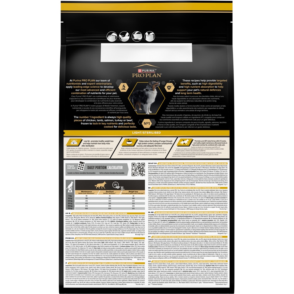 Hrana uscata pentru caini PURINA PRO PLAN Sterilised, Adult, Pui, 3 kg