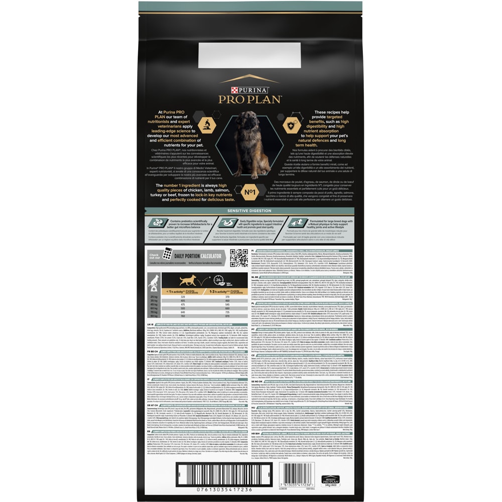 Hrana uscata pentru caini PURINA PRO PLAN Sensitive Digestion Large Robust, Adult, Miel, 14 kg