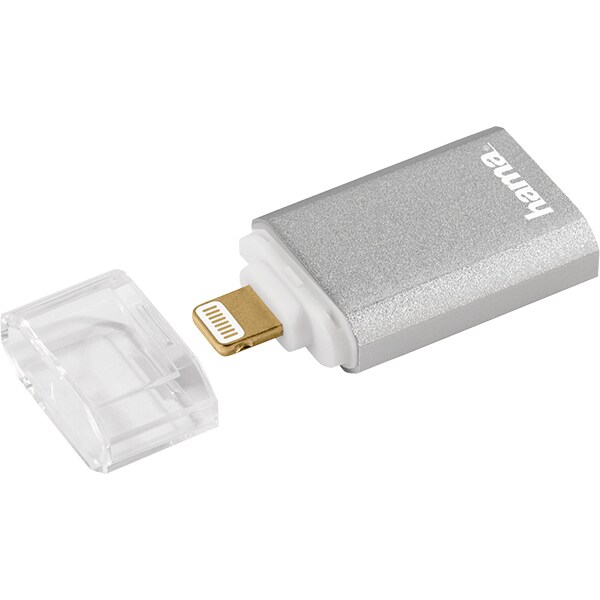 Cititor de carduri HAMA Save2Data mini 124155, Lightning, microSD, argintiu