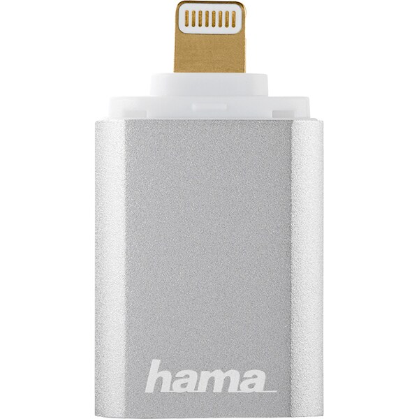Cititor de carduri HAMA Save2Data mini 124155, Lightning, microSD, argintiu