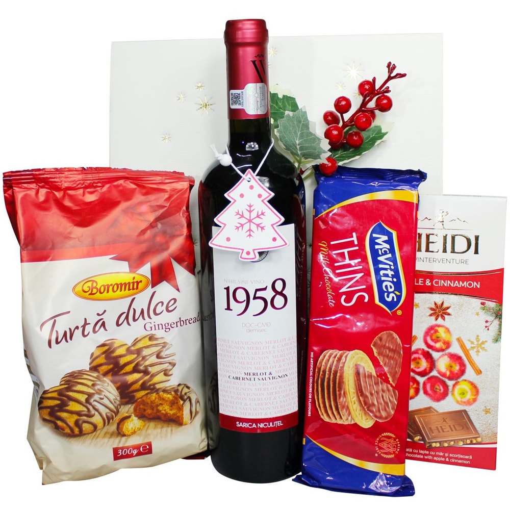 Cadou Craciun LUXURY BASKETS Red Flower 5RF