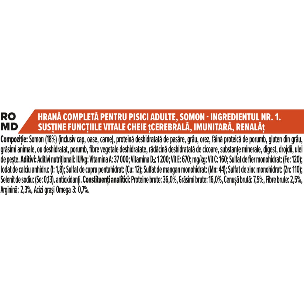 Hrana uscata pentru pisici PURINA PRO PLAN Vital Functions, Adult, Somon, 1.5 kg