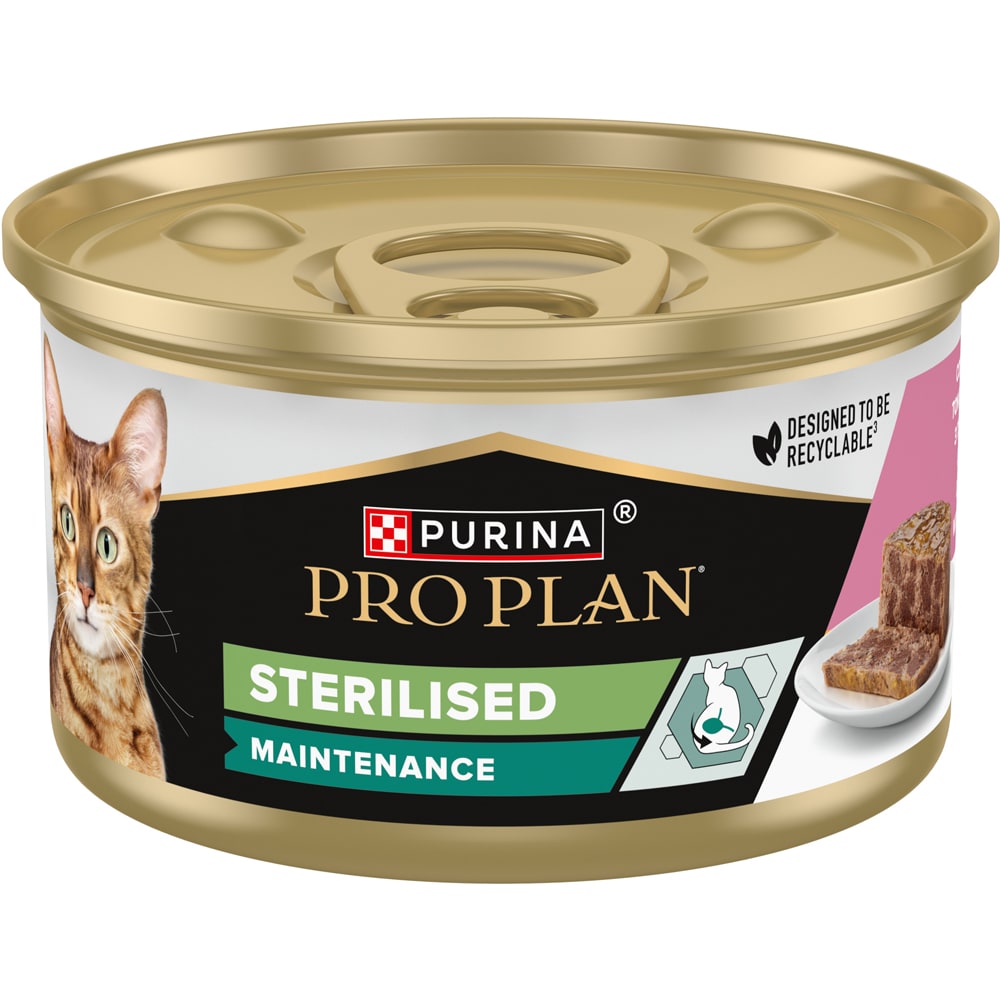Hrana umeda pentru pisici PURINA PRO PLAN Sterilised Maintenance, Adult, Somon si Ton, 24 x 85 g