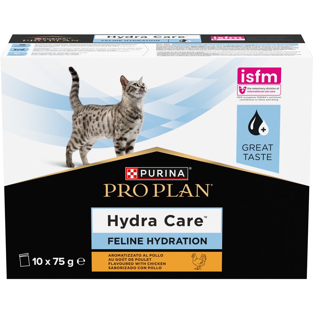 Supliment hidratare pentru pisici PURINA PRO PLAN Hydra Care, Adult, Pui, 10 x 75 g