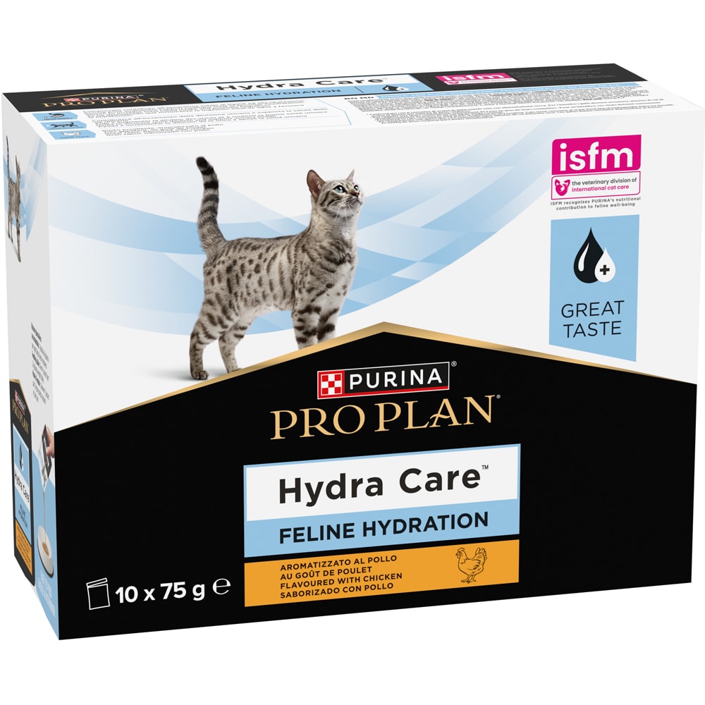 Supliment hidratare pentru pisici PURINA PRO PLAN Hydra Care, Adult, Pui, 10 x 75 g