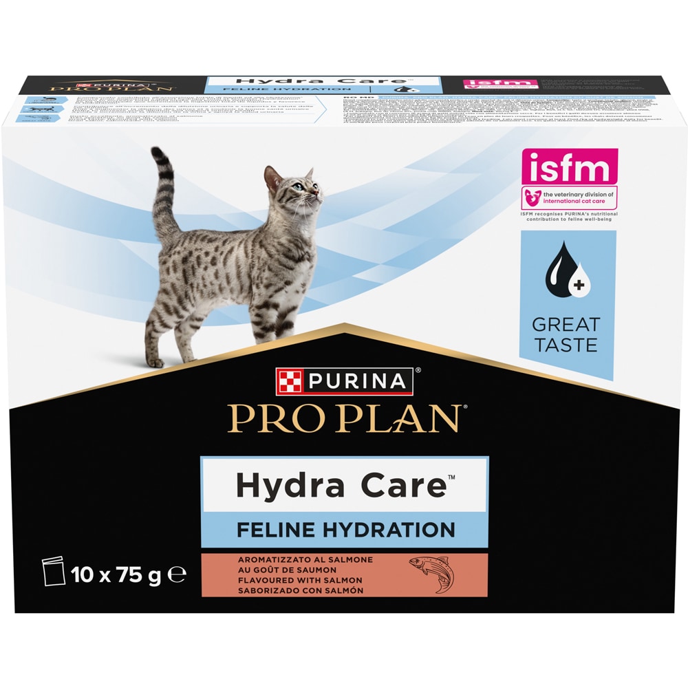 Supliment hidratare pentru pisici PURINA PRO PLAN Hydra Care, Adult, Somon, 10 x 75 g