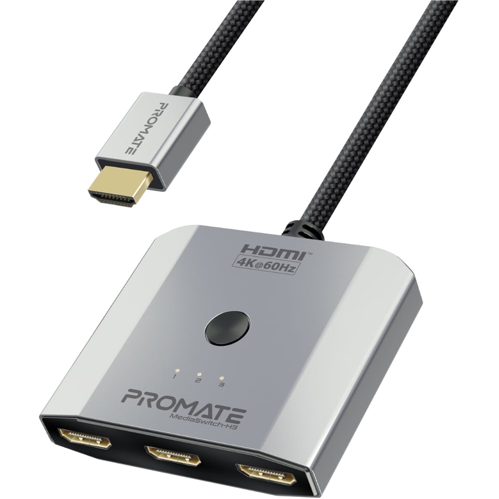 Adaptor HDMI PROMATE Mediaswitch-H3, argintiu