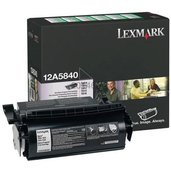 Toner original LEXMARK 12A5840 CTG OPTRA T Return Program, negru