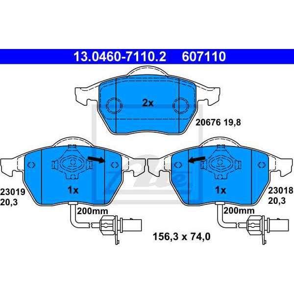 Placute frana fata ATE 13046071102, VW, Audi, Skoda