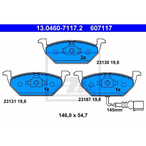 Placute frana fata ATE 13046071172, VW, Skoda