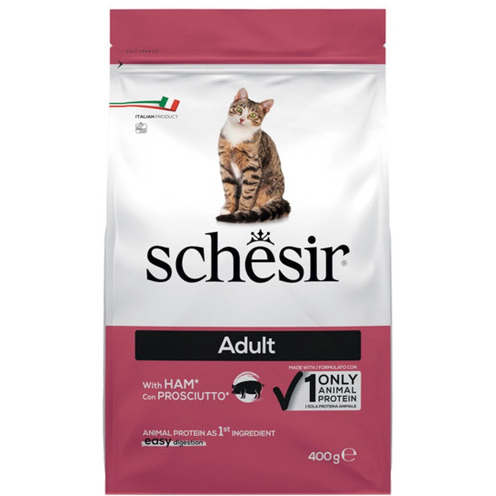 Hrana uscata pentru pisici SCHESIR Monoprotein, Adult, Sunca si Porc, 400 g