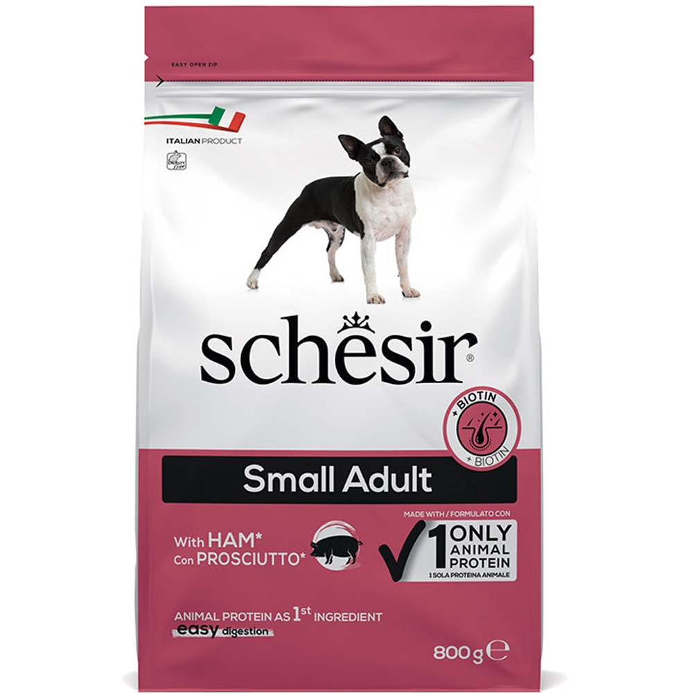 Hrana uscata pentru caini SCHESIR Monoprotein, Adult, Sunca, 800 g