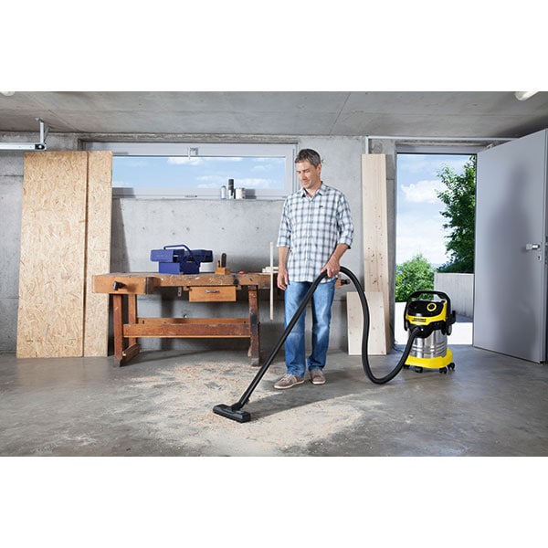 Aspirator cu sac KARCHER WD 5 Premium 1348230, 25l, 1100W, argintiu-galben 