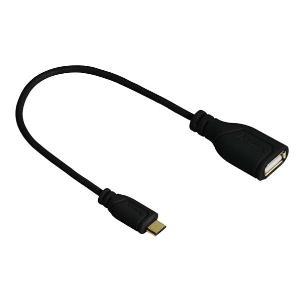 Adaptor USB A - micro USB B HAMA 135704, 0.15m, negru