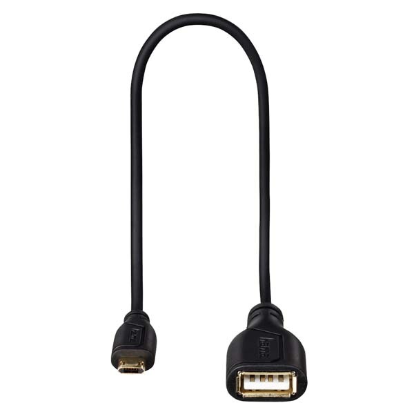 Adaptor USB A - micro USB B HAMA 135704, 0.15m, negru