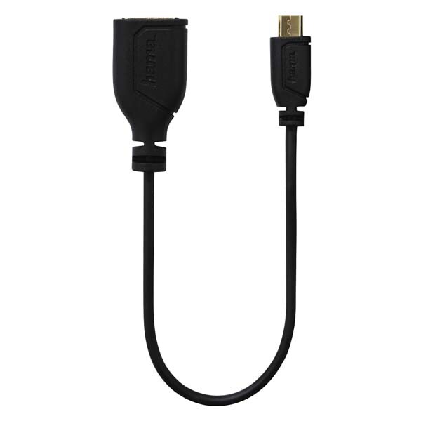 Adaptor USB A - micro USB B HAMA 135704, 0.15m, negru