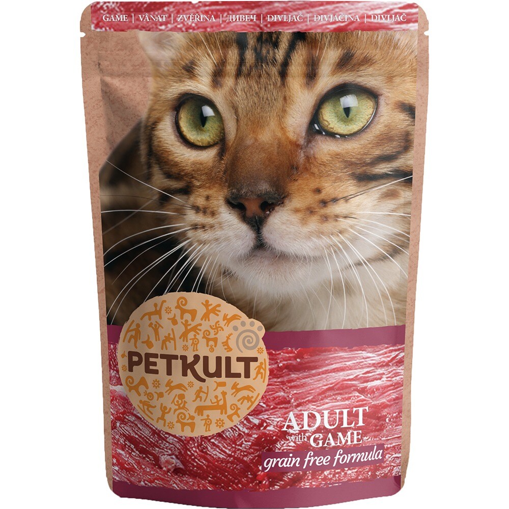 Hrana umeda pentru pisici PETKULT, Adult, Vanat, 10 x 100 g