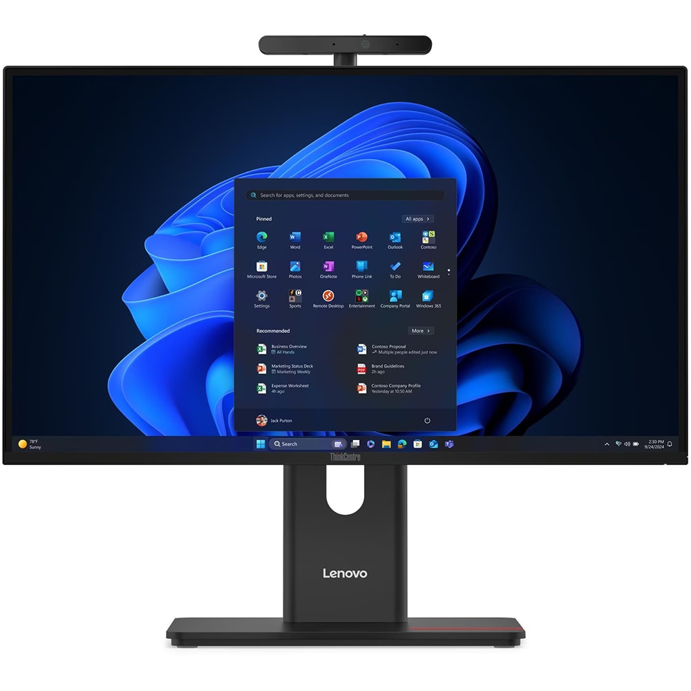 Sistem All in One LENOVO ThinkCentre M90a Gen 6, Intel Core Ultra 7 265 pana la 5.3GHz, 23.8" Full HD Touch, 16GB, SSD 512GB, NVIDIA GeForce RTX 4050 6GB, Windows 11 Pro, negru