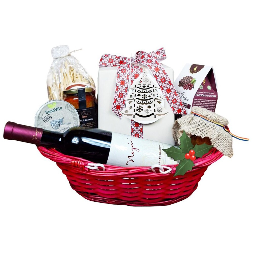 Cos cadou LUXURY BASKETS Craciun Romanesc Gourmet 8CRG