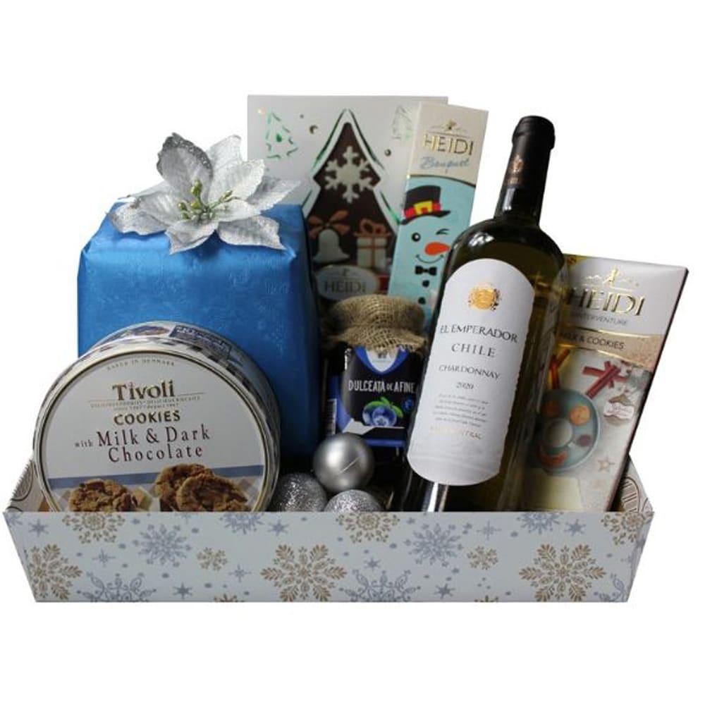 Cos cadou LUXURY BASKETS Craciun Alb El Emperador 8CAEE