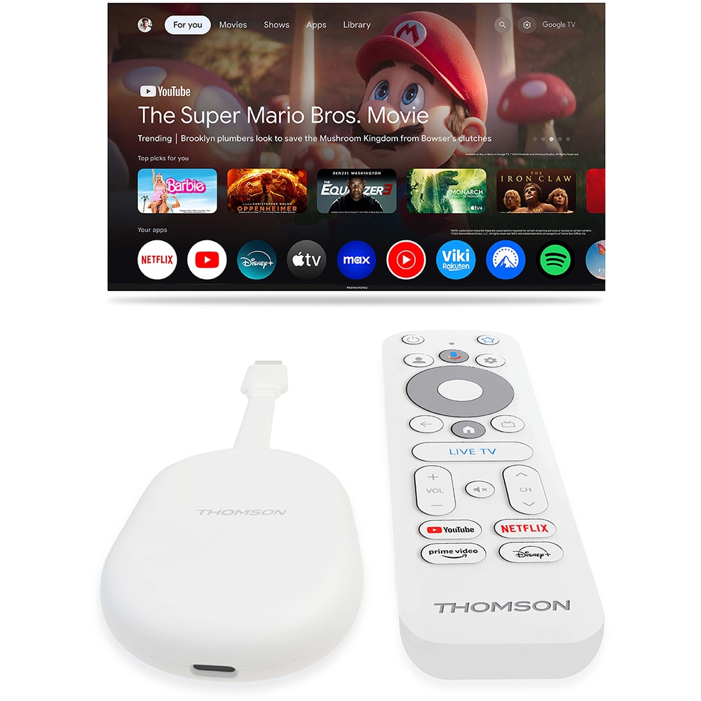Mediaplayer THOMSON Streaming Stick 152, 4K, Wi-Fi, alb