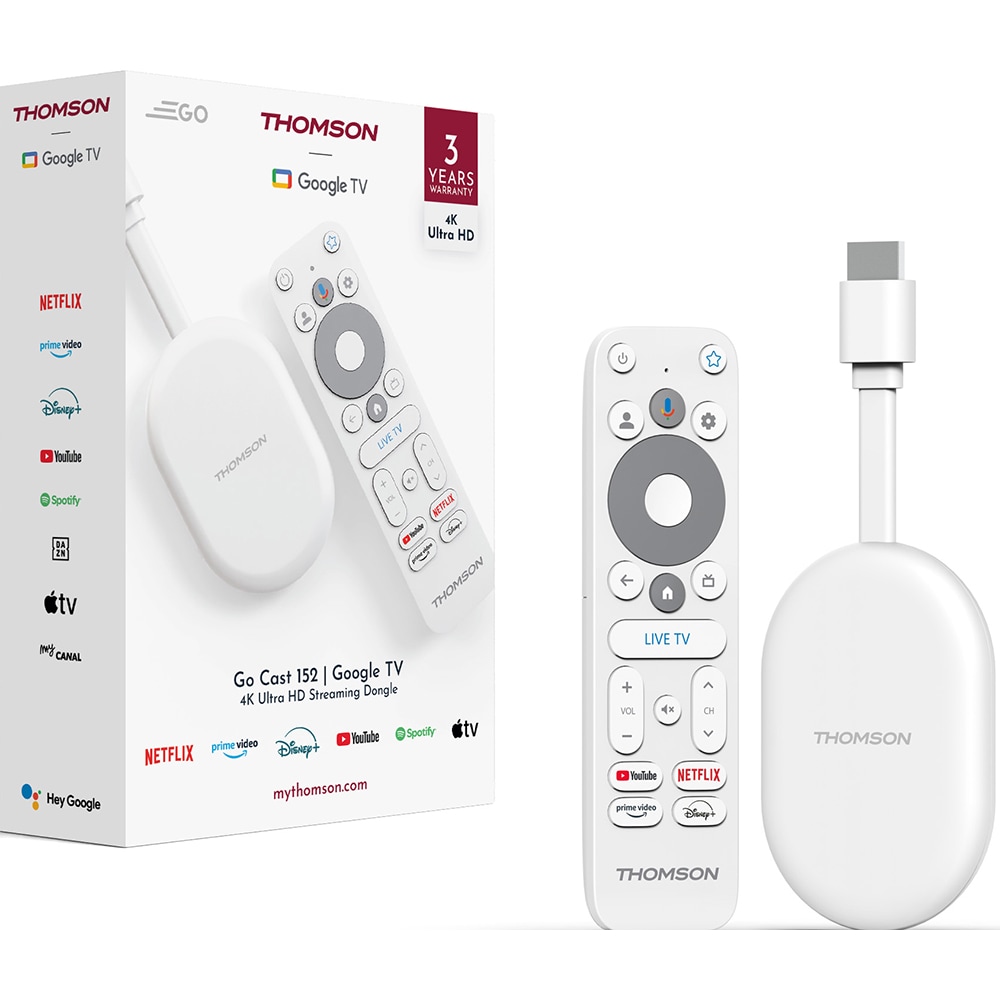 Mediaplayer THOMSON Streaming Stick 152, 4K, Wi-Fi, alb