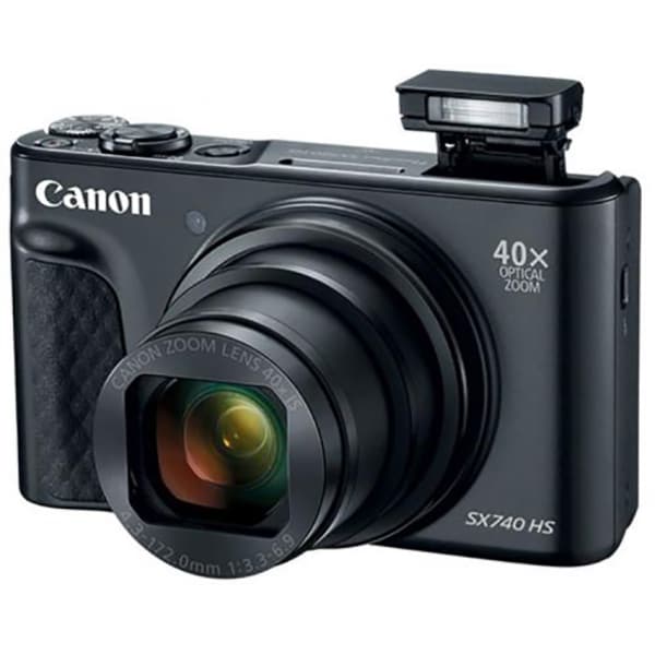 Aparat foto digital CANON PowerShot SX740 HS Lite Travel Kit, 20.3 MP, 4K, Wi-Fi, negru