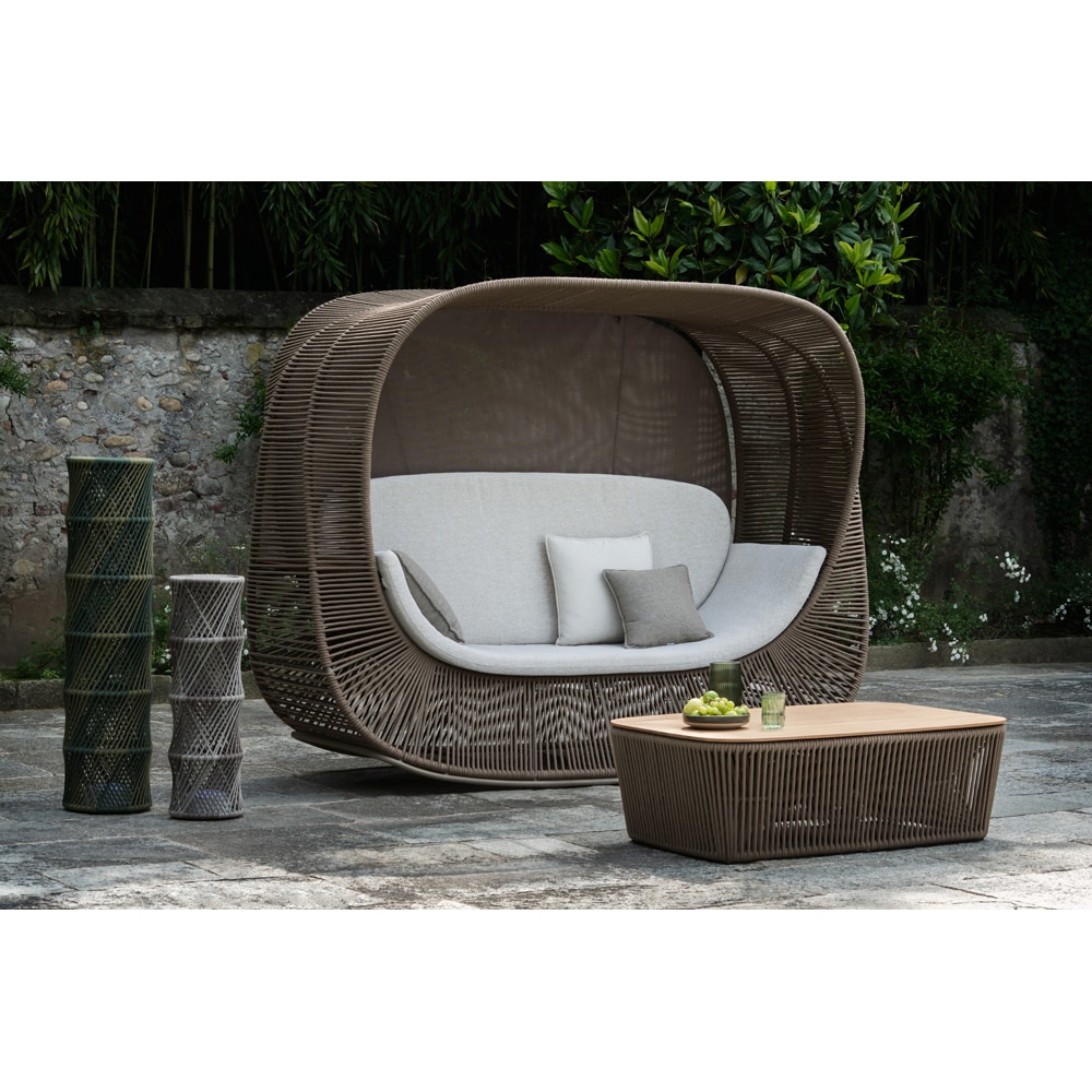 Masa terasa LIVINTWIST Belvedere L, aluminiu, 124 x 41 x 78 cm, taupe