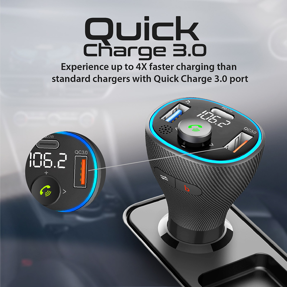 Modulator FM PROMATE PowerTune-38W, Bluetooth, USB, negru