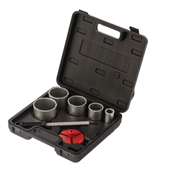 Set carote pentru placi ceramice MTX 728429, 33-53-67-73-83 mm, pila semicirculara, coada hexagonala