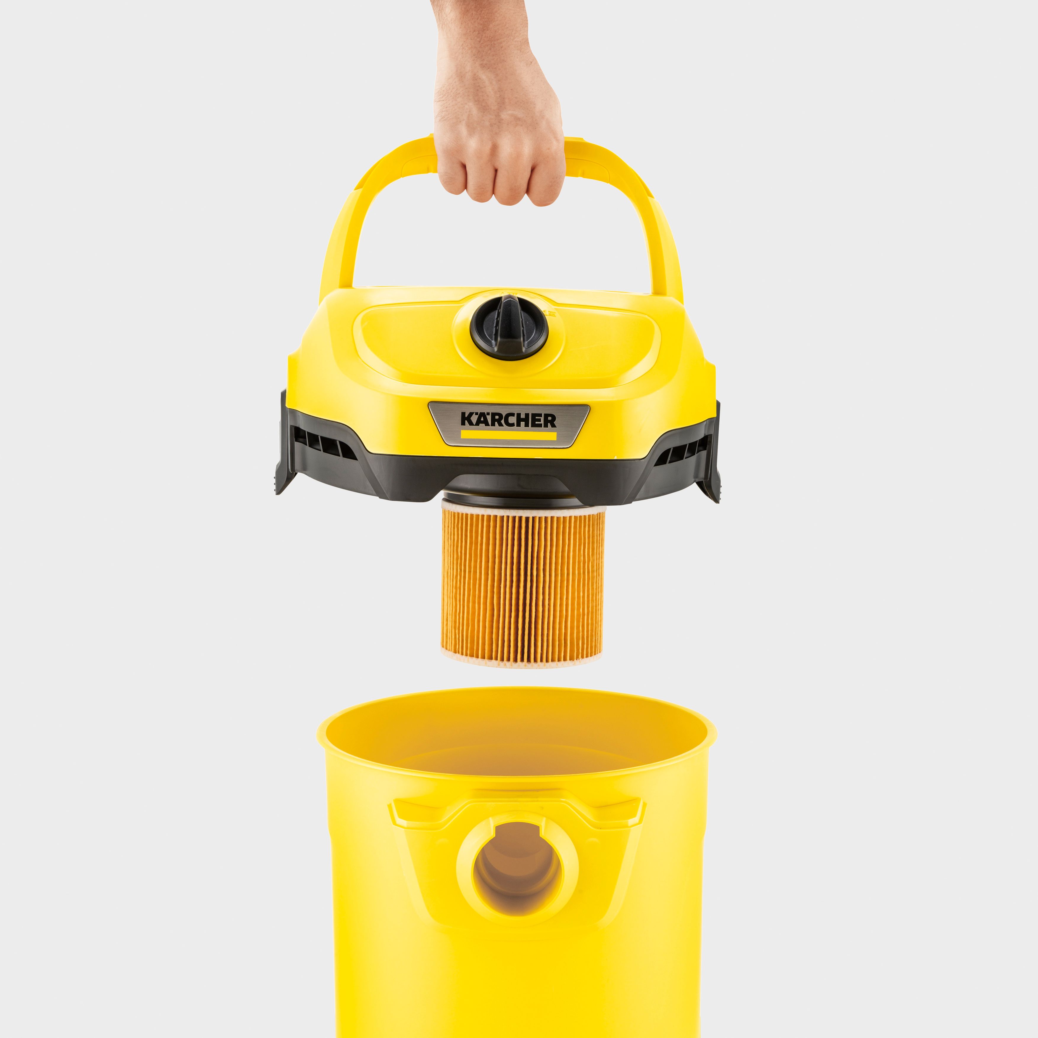 Aspirator multifunctional KARCHER WD2 V15 101267114, 15l, 1000W, 74dB, galben-negru 