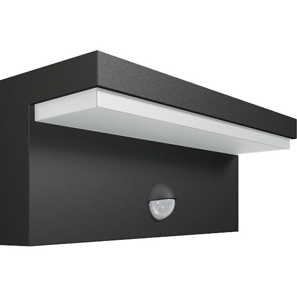 Lampa de perete cu senzor de miscare PHILIPS myGarden Bustan IR 16484/93/P0, 2x4.5W, IP44, antracit