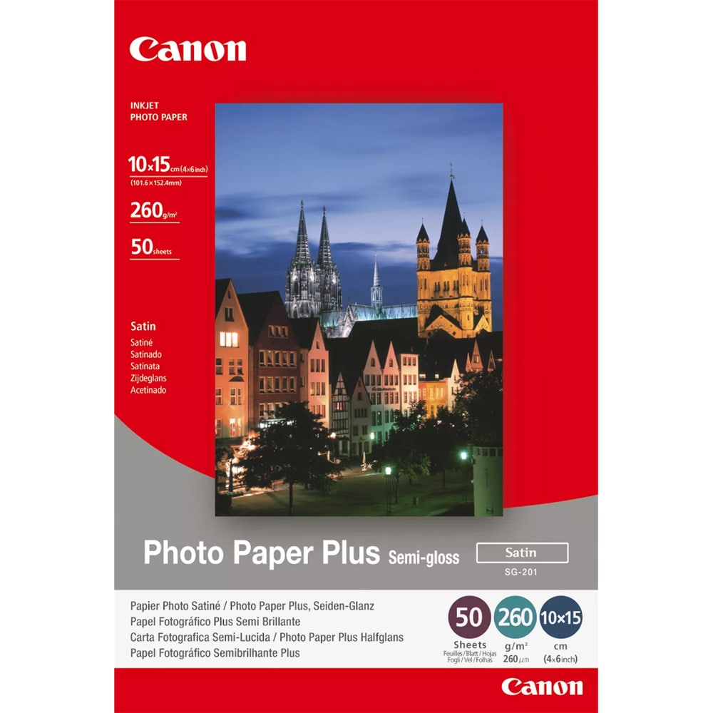 Hartie foto originala CANON Semi-gloss SG-201, 10 x 15cm, 50 coli
