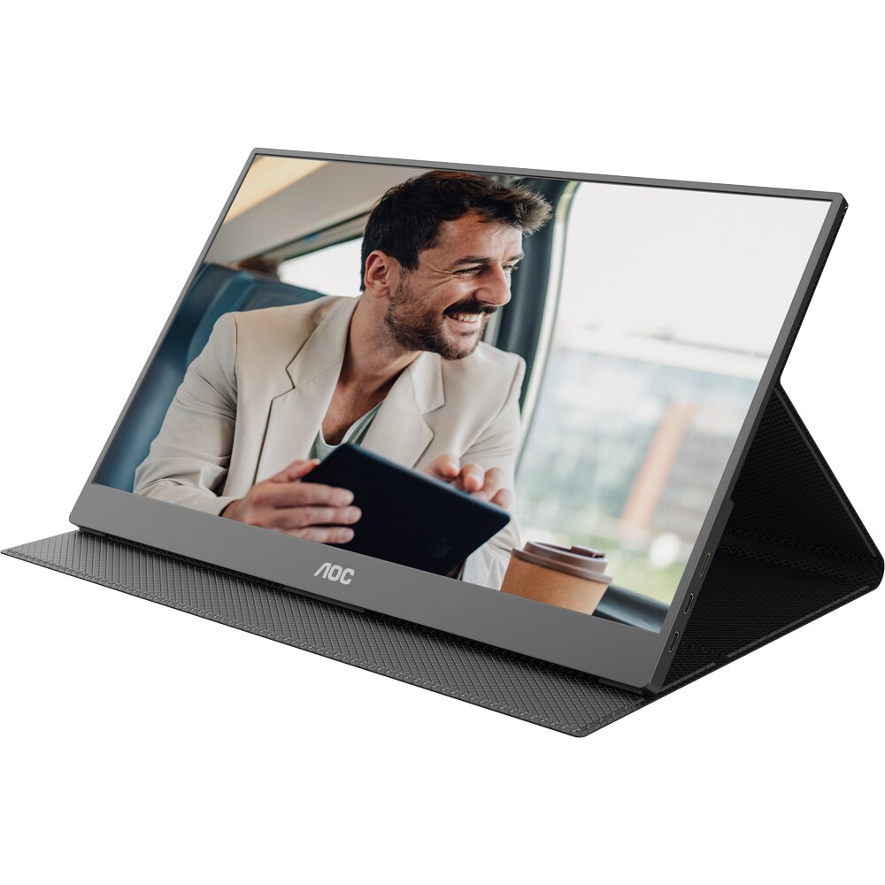 Monitor portabil WLED IPS AOC 16T20E2, 15.6" Full HD, 60Hz, boxe, negru