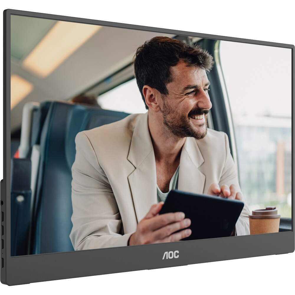 Monitor portabil WLED IPS AOC 16T20E2, 15.6" Full HD, 60Hz, boxe, negru