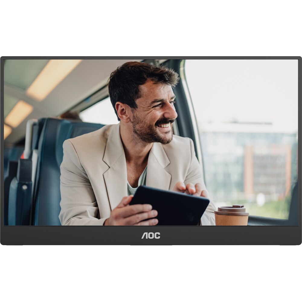 Monitor portabil WLED IPS AOC 16T20E2, 15.6" Full HD, 60Hz, boxe, negru