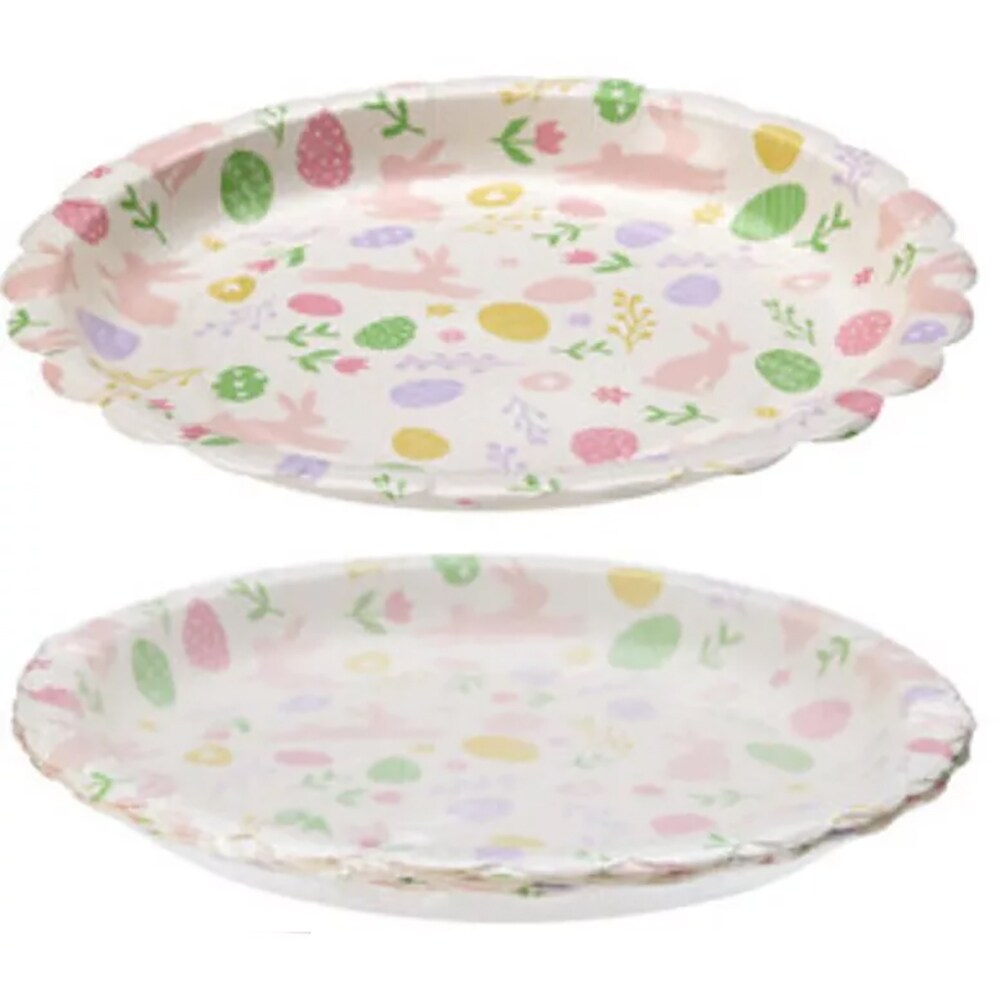 Set farfurii unica folosinta tematica paste, 22.5 cm, carton, 8 bucati, multicolor