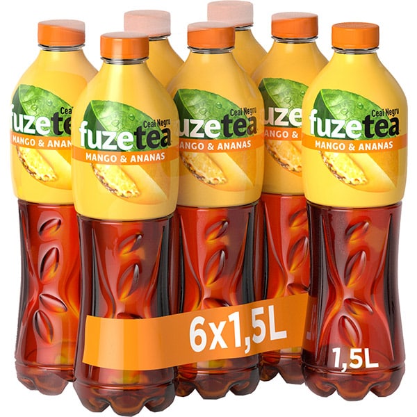 Bautura racoritoare necarbogazoasa FUZETEA Mango&Ananas bax 1.5L x 6 sticle