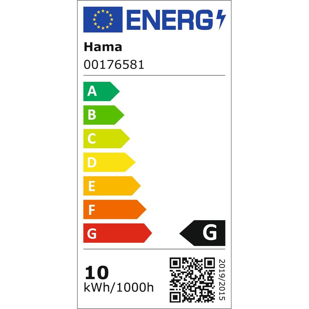 Bec LED Smart HAMA 176581, E27, 10W, 80,6lm, Dimabil, Wi-Fi, lumina variabila, compatibil Alexa, Google Assistant