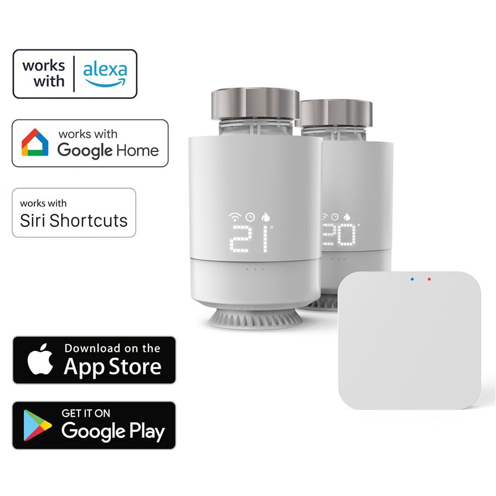Set control incalzire HAMA 176662, 2 termostate, unitate de control, Wi-Fi, alb